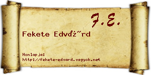 Fekete Edvárd névjegykártya